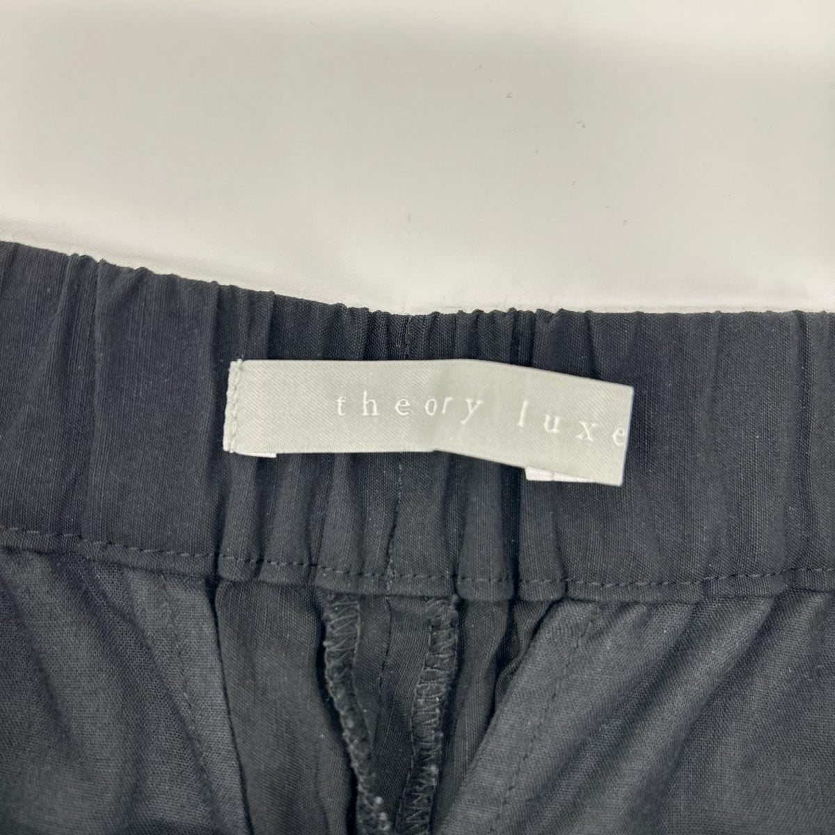 theory luxe セオリーリュクス 25SS 03-5206401 ブラック リネン混 センタープレス ワイドストレートパンツ ボトムス
