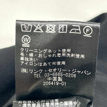 theory luxe セオリーリュクス 25SS 03-5206401 ブラック リネン混 センタープレス ワイドストレートパンツ ボトムス