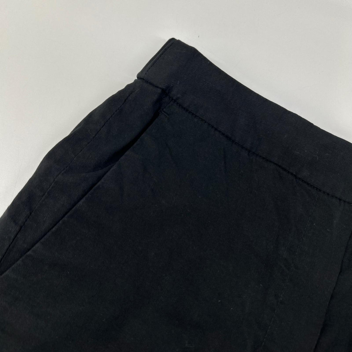 theory luxe セオリーリュクス 25SS 03-5206401 ブラック リネン混 センタープレス ワイドストレートパンツ ボトムス