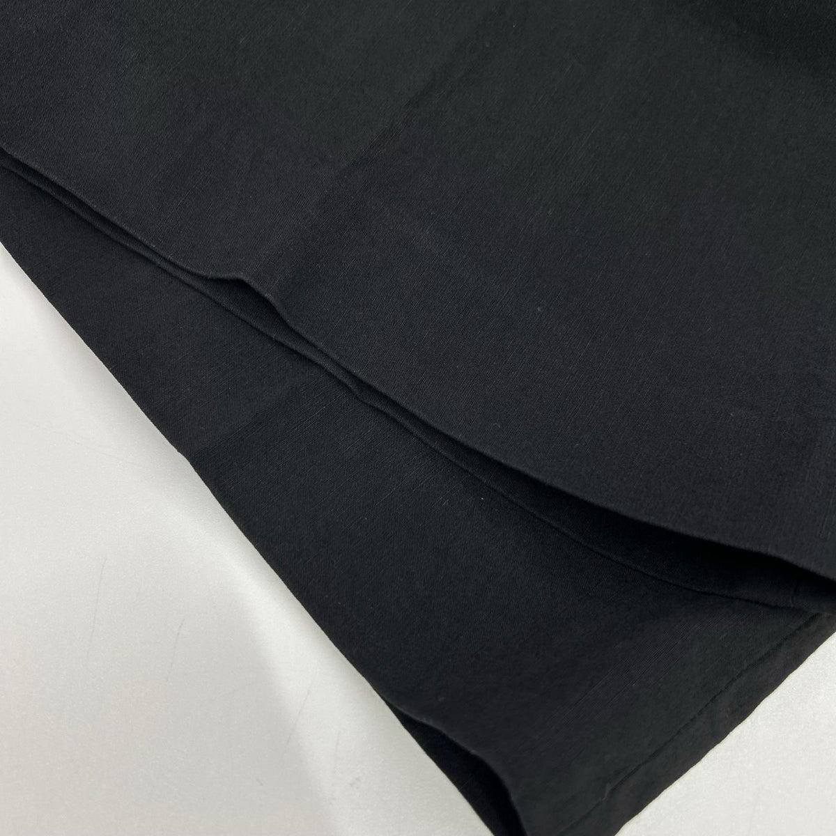 theory luxe セオリーリュクス 25SS 03-5206401 ブラック リネン混 センタープレス ワイドストレートパンツ ボトムス