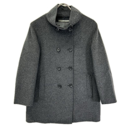 theory luxe セオリーリュクス 24AW 03-4309601 Moxie Olevia グレー ウール×カシミヤ スタンドカラー ダブルブレスト ミディアムコート コート