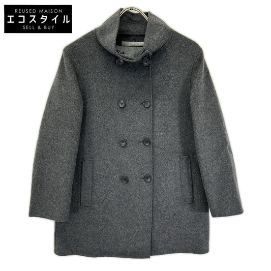 theory luxe セオリーリュクス 24AW 03-4309601 Moxie Olevia グレー ウール×カシミヤ スタンドカラー ダブルブレスト ミディアムコート コート