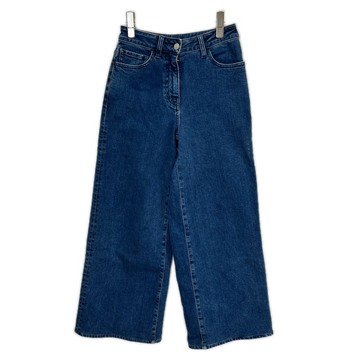 theory luxe セオリーリュクス 24AW 03-4306410 ブルー コットン混 ジップフライ ワイドストレートデニムパンツ ボトムス
