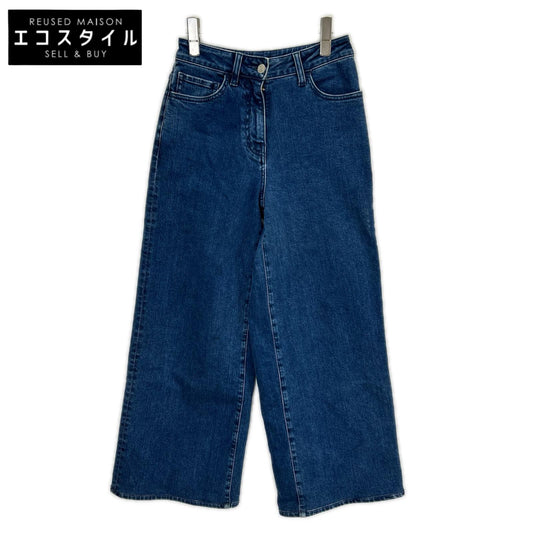 theory luxe セオリーリュクス 24AW 03-4306410 ブルー コットン混 ジップフライ ワイドストレートデニムパンツ ボトムス