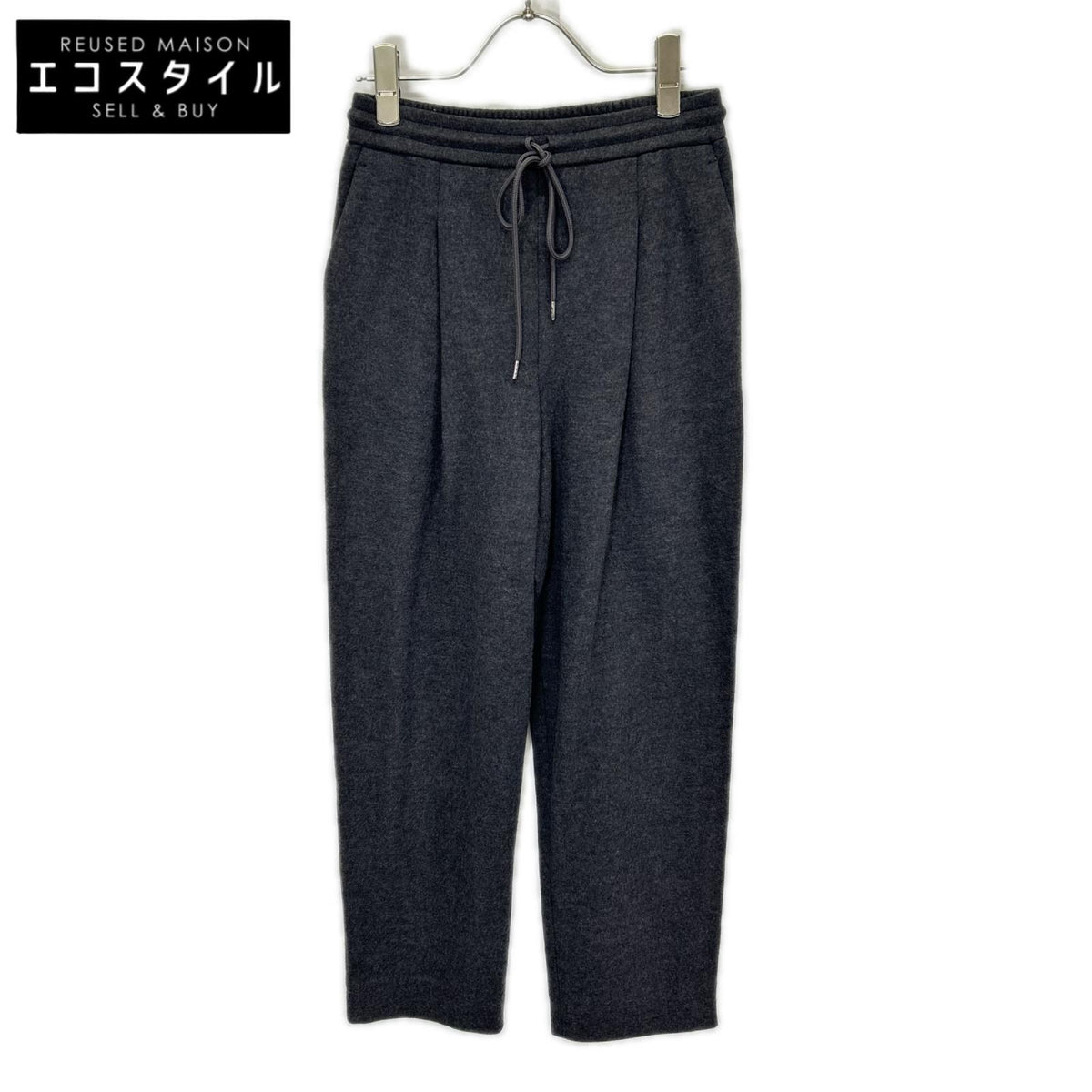 theory luxe セオリーリュクス 24AW 03-4406003 グレー ウール ドローストリング イージーテーパードパンツ ボトムス