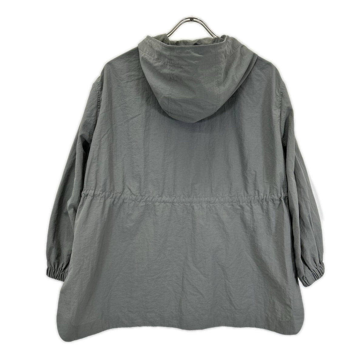 theory luxe セオリーリュクス 03-3309639 グレー ナイロン ドローストリング サイドスリット ジップアップフーディ ジャケット
