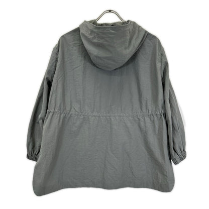 theory luxe セオリーリュクス 03-3309639 グレー ナイロン ドローストリング サイドスリット ジップアップフーディ ジャケット