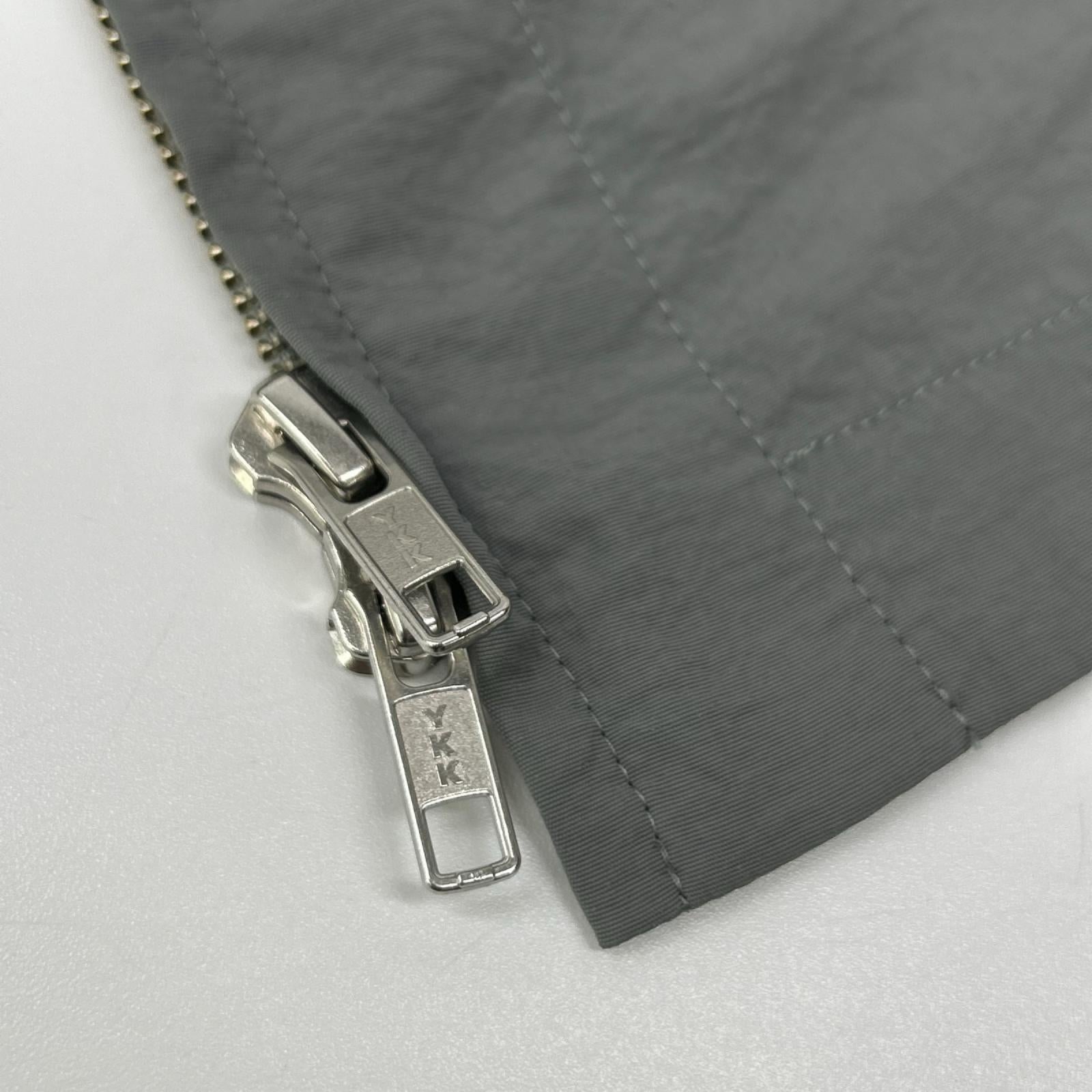 theory luxe セオリーリュクス 03-3309639 グレー ナイロン ドローストリング サイドスリット ジップアップフーディ ジャケット