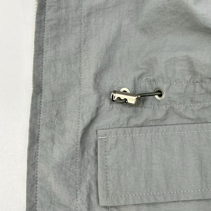 theory luxe セオリーリュクス 03-3309639 グレー ナイロン ドローストリング サイドスリット ジップアップフーディ ジャケット