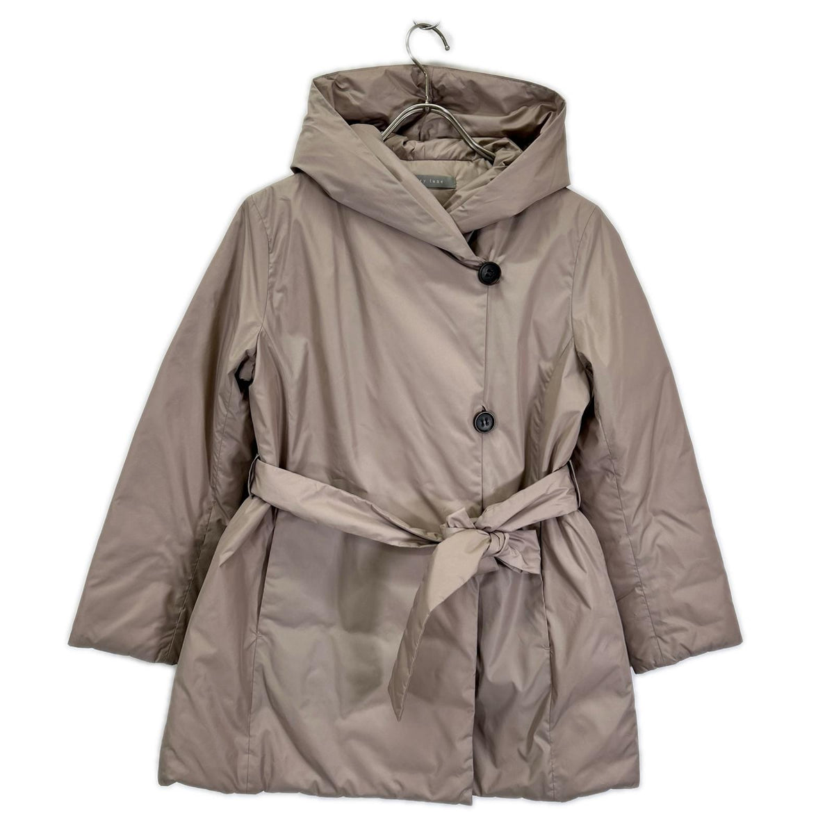 theory luxe セオリーリュクス 03-3409631 グレー ナイロン ベルテッド DANNY BLASTER フーディダウンコート コート