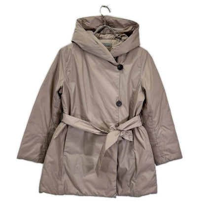 theory luxe セオリーリュクス 03-3409631 グレー ナイロン ベルテッド DANNY BLASTER フーディダウンコート コート