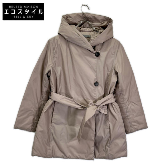 theory luxe 03-3409631 Gray Nylon Belted DANNY BLASTER Hooded Down Coat Coat