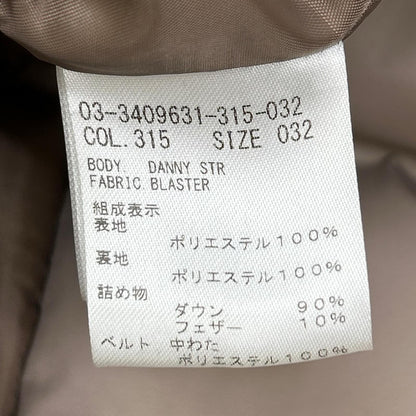 theory luxe セオリーリュクス 03-3409631 グレー ナイロン ベルテッド DANNY BLASTER フーディダウンコート コート