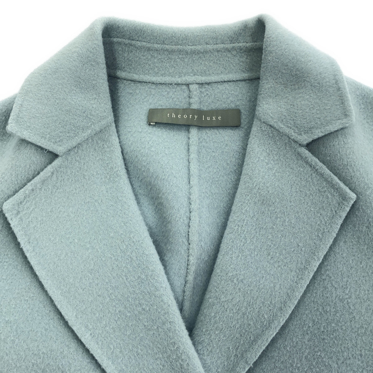 theory luxe セオリーリュクス 03-0309614 ライトブルー ウール×カシミヤ シングルチェスターコート トップス