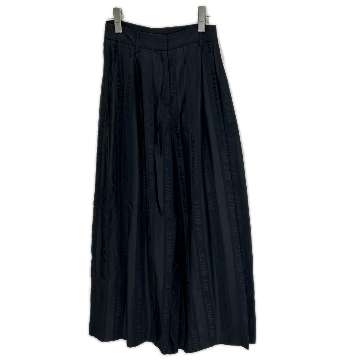 OFF-WHITE オフホワイト OWCA078R19C85057 ブラック ロゴストライプ ワイドパンツ ボトムス