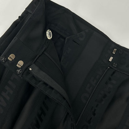 OFF-WHITE オフホワイト OWCA078R19C85057 ブラック ロゴストライプ ワイドパンツ ボトムス