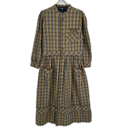 RRL ダブルアールエル ブラウン コットン チェック ジャスペ ドレス ワンピース