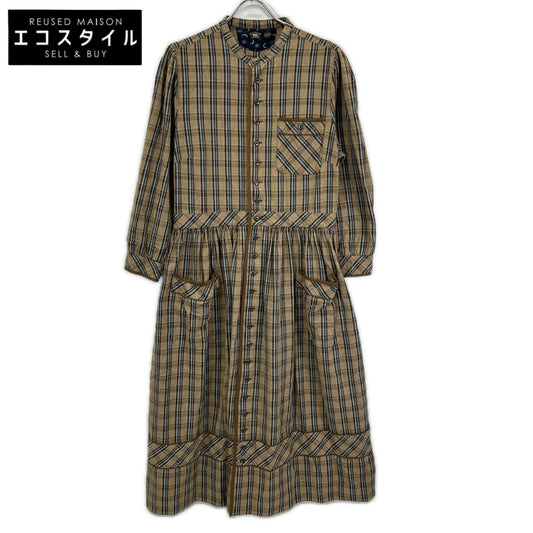 RRL ダブルアールエル ブラウン コットン チェック ジャスペ ドレス ワンピース