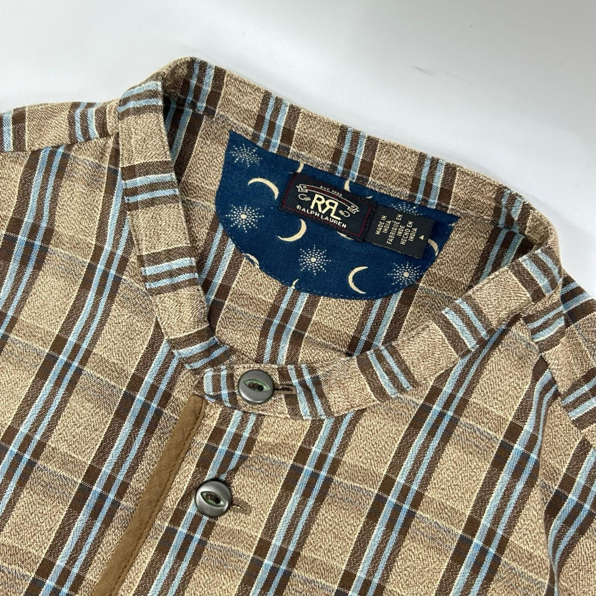 RRL ダブルアールエル ブラウン コットン チェック ジャスペ ドレス ワンピース