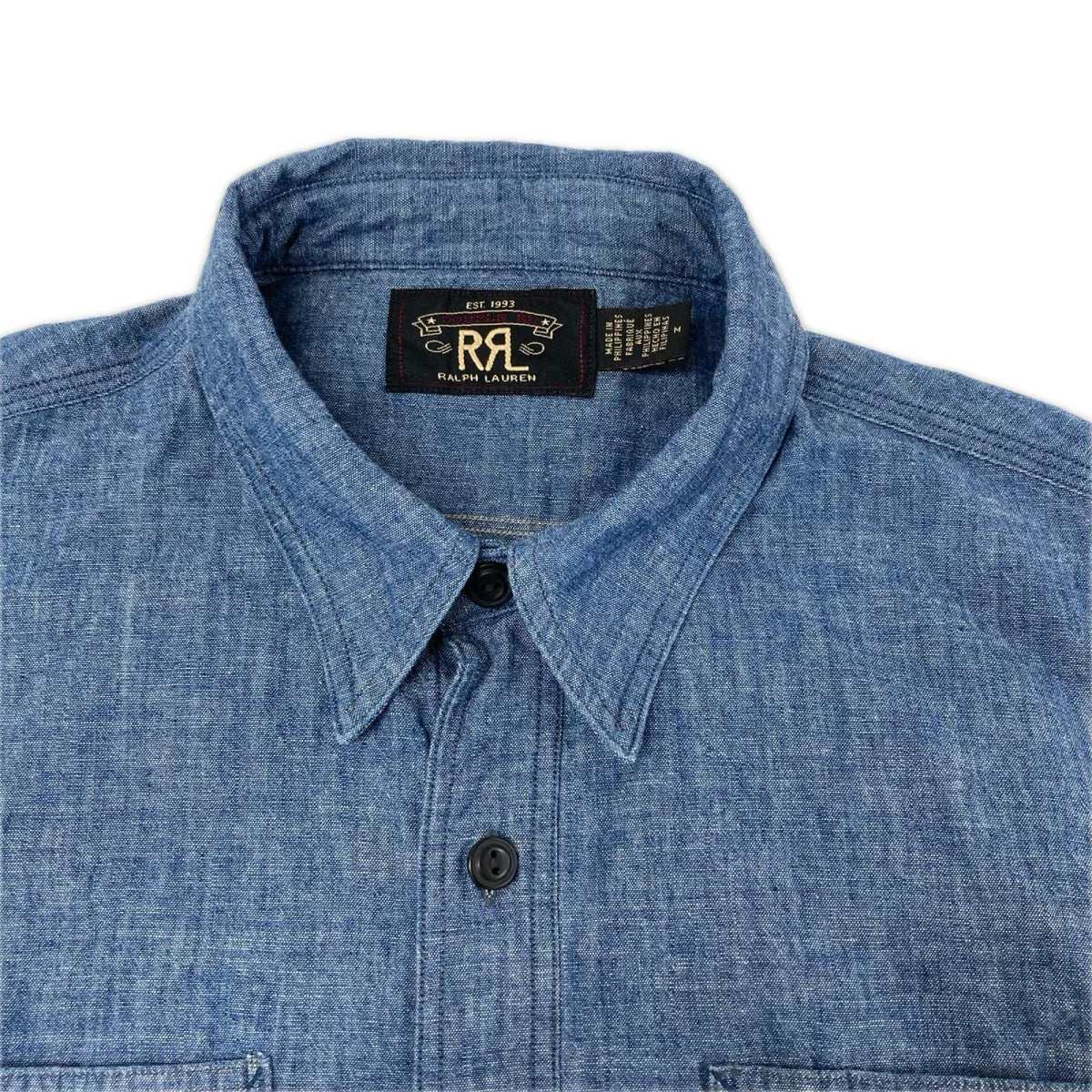 RRL ダブルアールエル ライトブルー コットン100 ロングスリーブ ボタンシャツ トップス