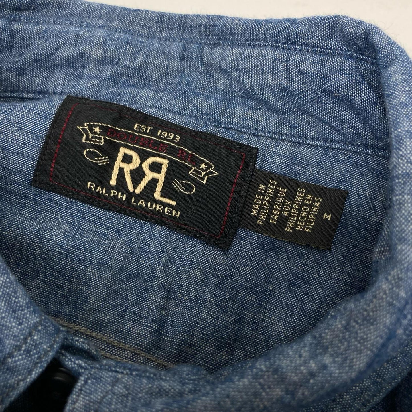 RRL ダブルアールエル ライトブルー コットン100 ロングスリーブ ボタンシャツ トップス