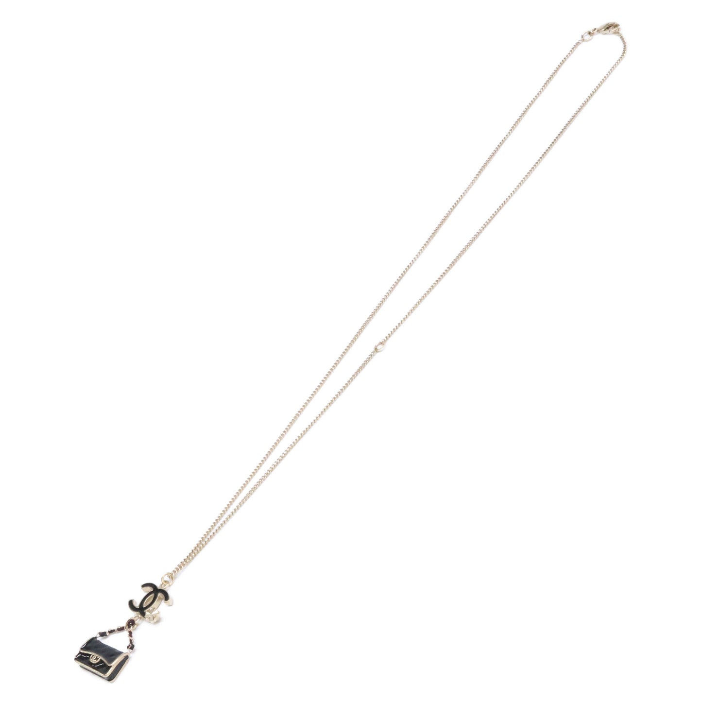 CHANEL シャネル 美品 B12A マトラッセバッグ/クローバー＆ココマークモチーフ ロングチェーン ネックレス