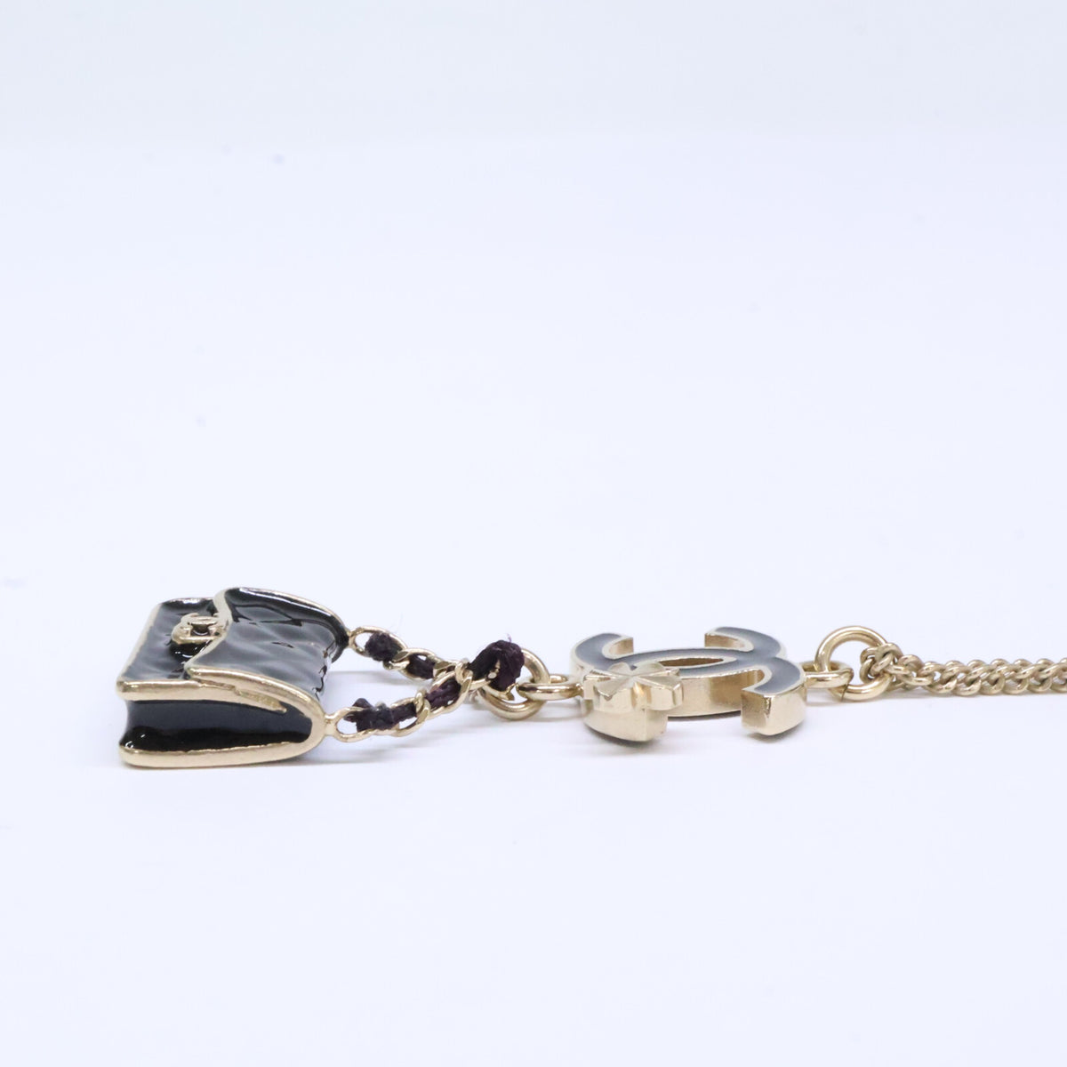 CHANEL シャネル 美品 B12A マトラッセバッグ/クローバー＆ココマークモチーフ ロングチェーン ネックレス