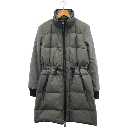 SPORTMAX CODE スポーツマックスコード チャコール ナイロン×ウール リブ フルジップ ダウンジャケット トップス