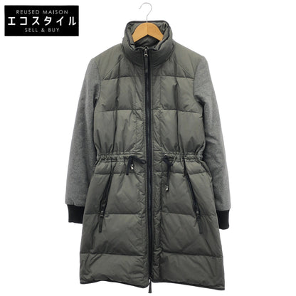 SPORTMAX CODE スポーツマックスコード チャコール ナイロン×ウール リブ フルジップ ダウンジャケット トップス
