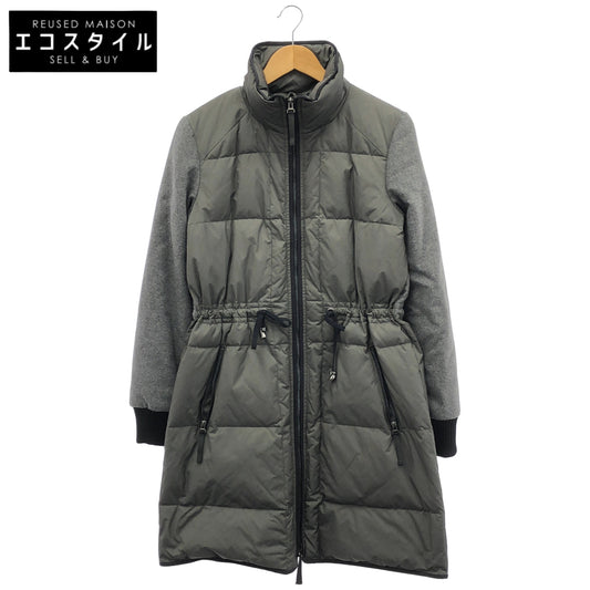 SPORTMAX CODE スポーツマックスコード チャコール ナイロン×ウール リブ フルジップ ダウンジャケット トップス