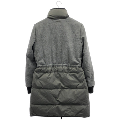 SPORTMAX CODE スポーツマックスコード チャコール ナイロン×ウール リブ フルジップ ダウンジャケット トップス