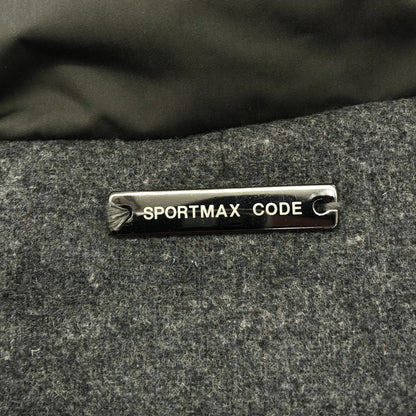 SPORTMAX CODE スポーツマックスコード チャコール ナイロン×ウール リブ フルジップ ダウンジャケット トップス