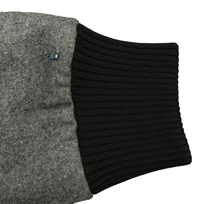 SPORTMAX CODE スポーツマックスコード チャコール ナイロン×ウール リブ フルジップ ダウンジャケット トップス
