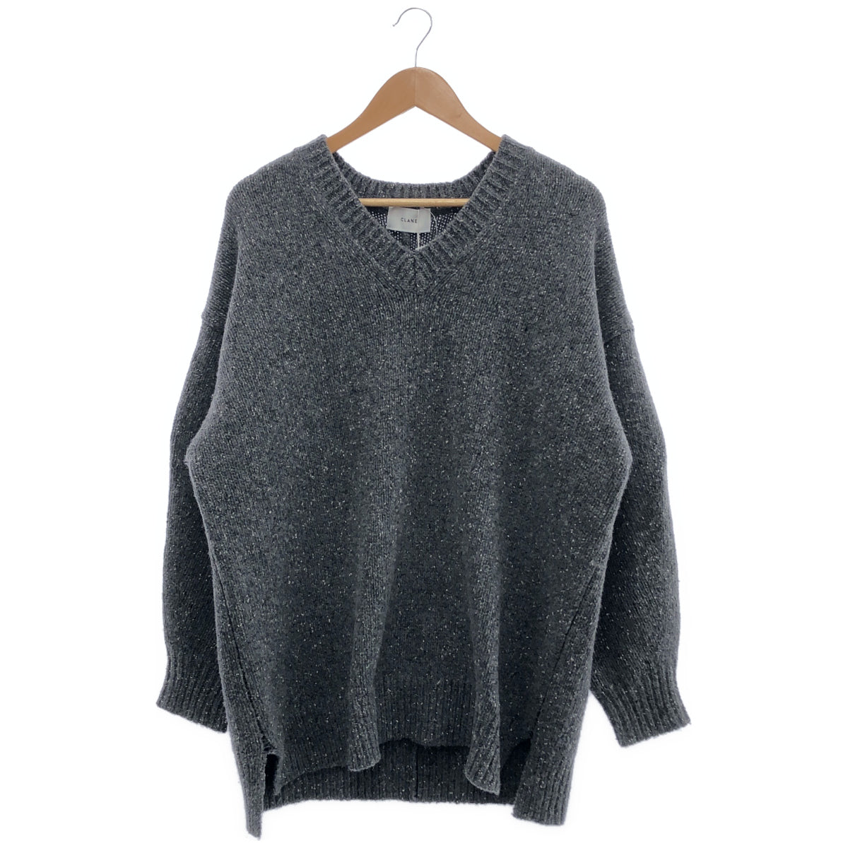 CLANE クラネ 15106-2112 グレー OVER V NECK KNIT TOPS トップス
