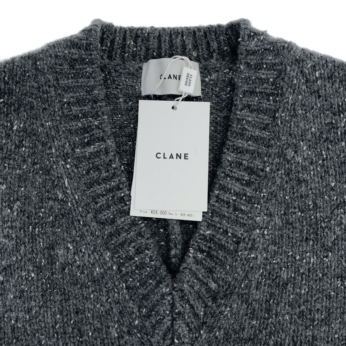 CLANE クラネ 15106-2112 グレー OVER V NECK KNIT TOPS トップス