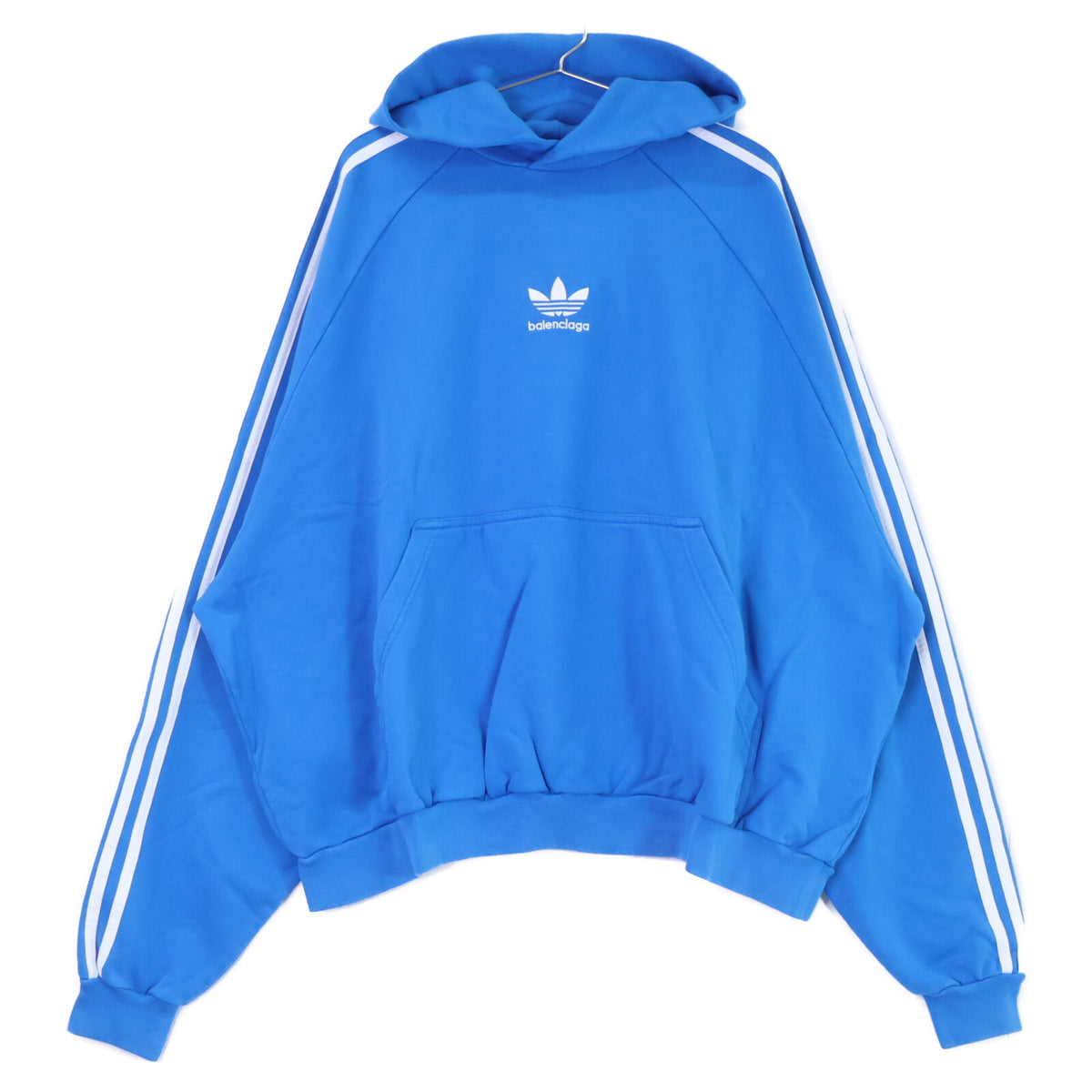 BALENCIAGA バレンシアガ ｘadidasアディダス【新品同様/国内正規】729322 Large Fit Hoodie ロゴ刺繍 プルオーバー パーカー トップス