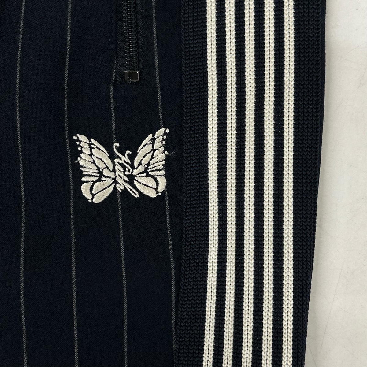 needles ニードルズ ×KITH LQ353 ネイビー ストライプ Double Knit Track Jacket/ダブルニットトラックパンツ トップス