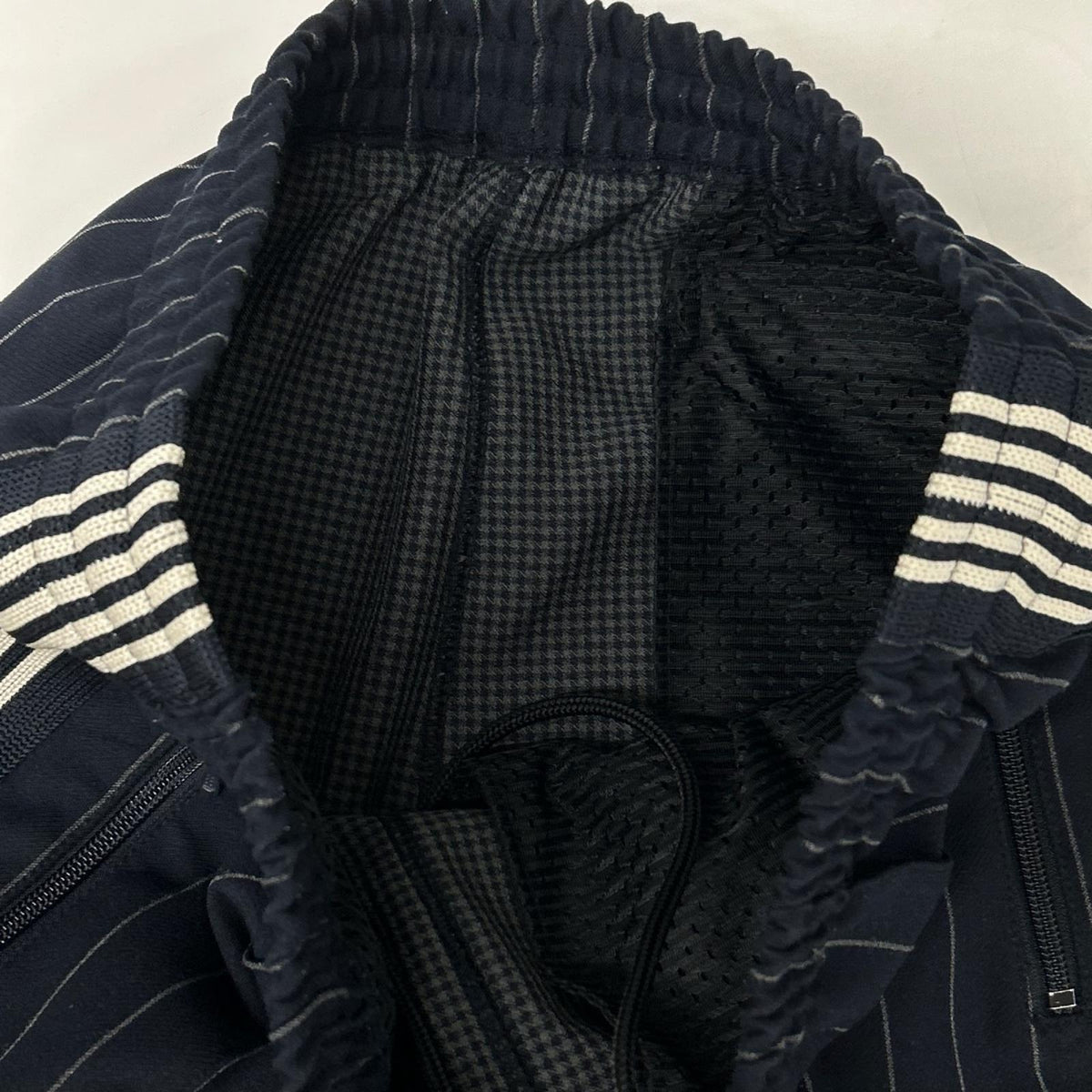 needles ニードルズ ×KITH LQ353 ネイビー ストライプ Double Knit Track Jacket/ダブルニットトラックパンツ トップス