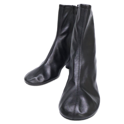 BALENCIAGA バレンシアガ 【新品同様】753603 レザー ラウンドトゥ ヒール ショートブーツ シューズ