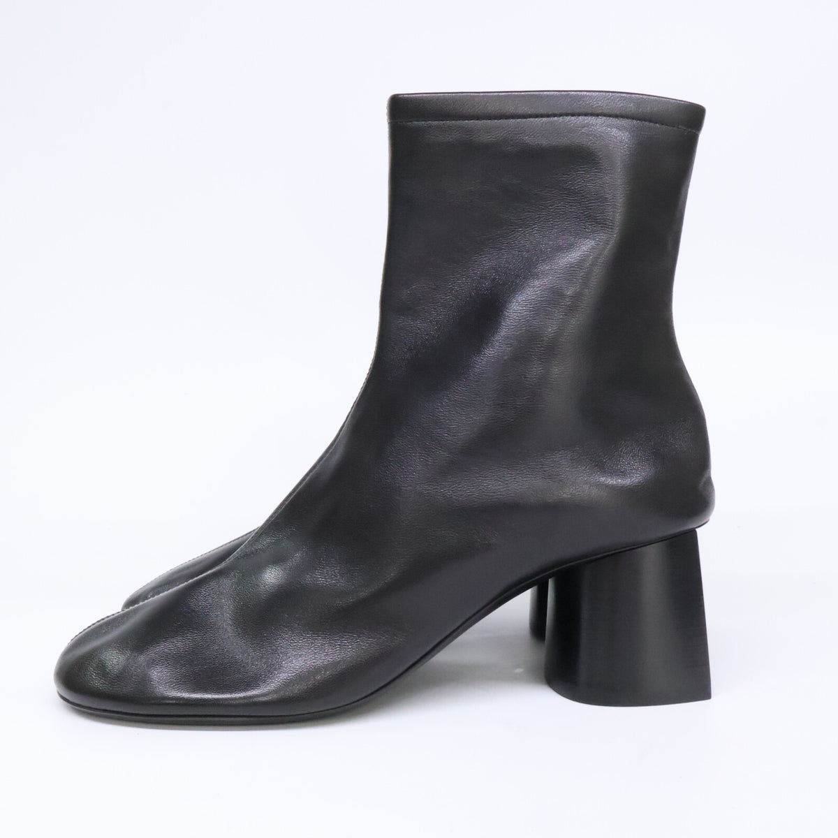 BALENCIAGA バレンシアガ 【新品同様】753603 レザー ラウンドトゥ ヒール ショートブーツ シューズ