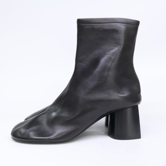 BALENCIAGA バレンシアガ 【新品同様】753603 レザー ラウンドトゥ ヒール ショートブーツ シューズ