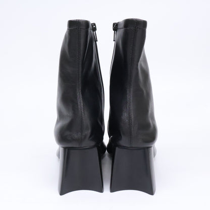 BALENCIAGA バレンシアガ 【新品同様】753603 レザー ラウンドトゥ ヒール ショートブーツ シューズ