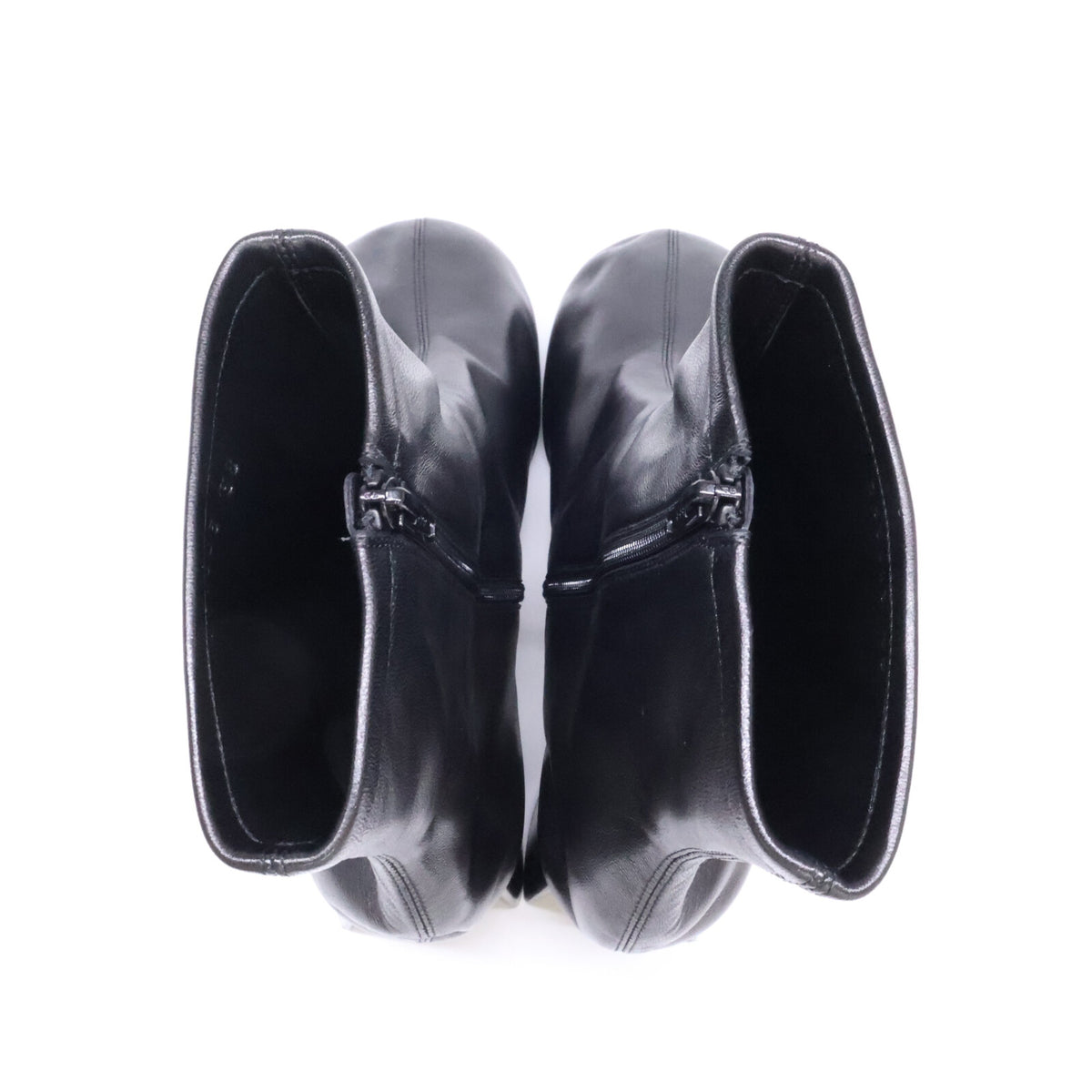 BALENCIAGA バレンシアガ 【新品同様】753603 レザー ラウンドトゥ ヒール ショートブーツ シューズ