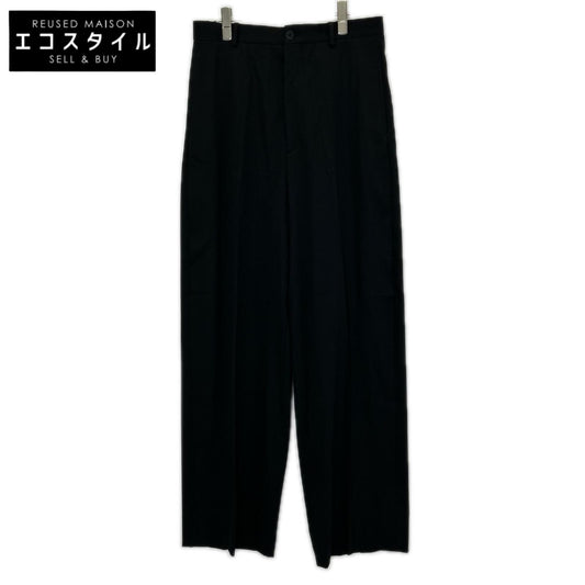 BALENCIAGA バレンシアガ 23年製 743545 ブラック センタープレス ワイドパンツ ボトムス