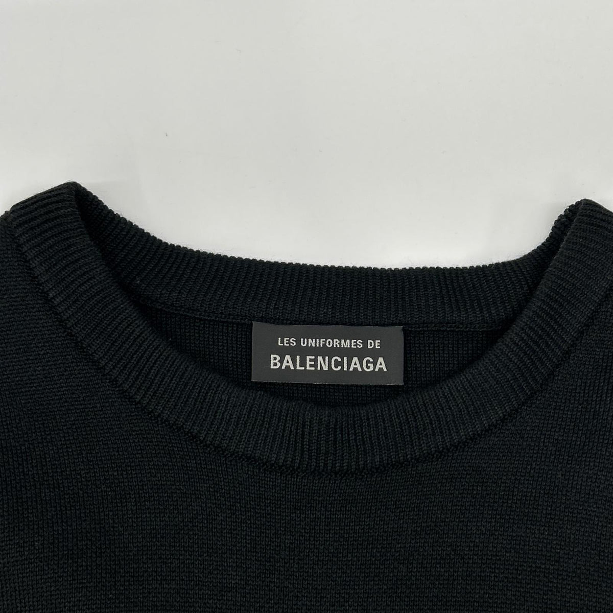 BALENCIAGA バレンシアガ 23年製 747940 ブラック クルーネック長袖ニットトップス トップス