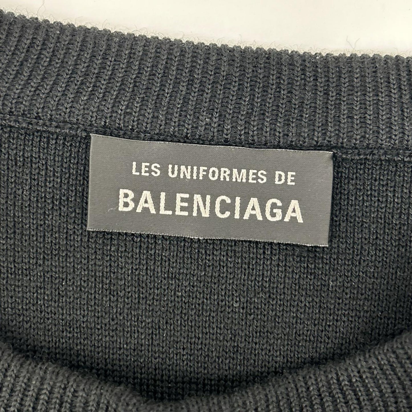 BALENCIAGA バレンシアガ 23年製 747940 ブラック クルーネック長袖ニットトップス トップス