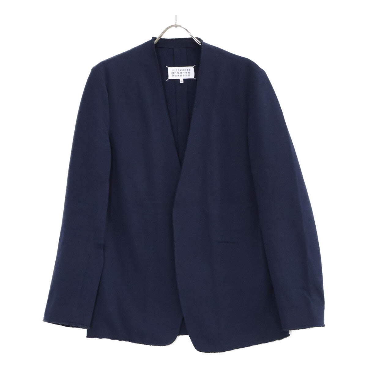 Maison margiela メゾンマルジェラ 18SS S50BN0336 ネイビー コットンジャージー ボタンレス カットオフノーカラージャケット ジャケット