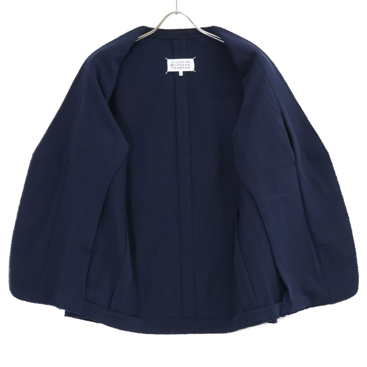 Maison margiela メゾンマルジェラ 18SS S50BN0336 ネイビー コットンジャージー ボタンレス カットオフノーカラージャケット ジャケット