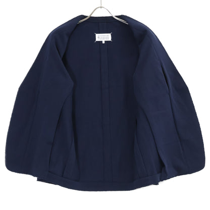 Maison margiela メゾンマルジェラ 18SS S50BN0336 ネイビー コットンジャージー ボタンレス カットオフノーカラージャケット ジャケット