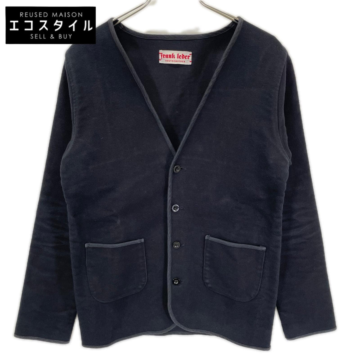 FRANK LEDER フランクリーダー ブラック ジャーマンレザー/ヘビーモールスキン カーディガン トップス